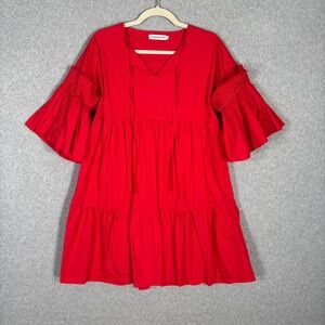 Metamorphosis Girl Babydoll Dress Large‎ Tiered Ruffle Smocked Boho Cottage Twee
